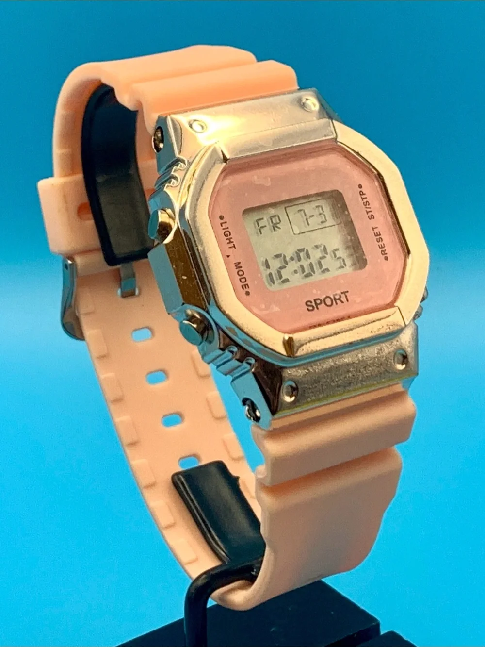 Unisex Digital Wristwatch Chrono Day Date Backlight Alarm Silicone Band Working